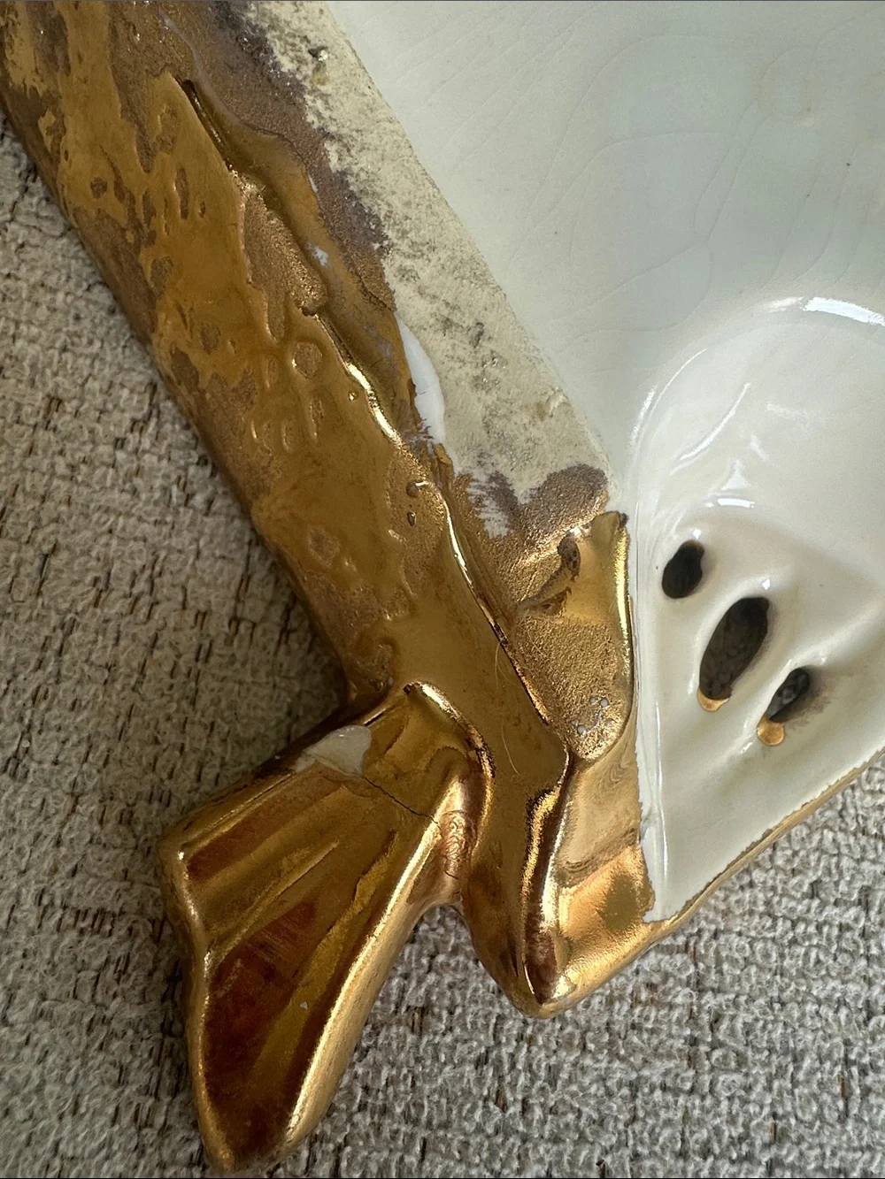 Vintage McCoy Gold Fan Wall Pocket Planter Vase from 1950s